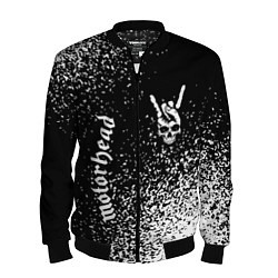 Бомбер мужской Motorhead и рок символ на темном фоне, цвет: 3D-черный
