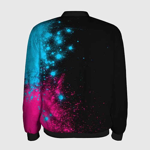 Мужской бомбер Pantera - neon gradient: по-вертикали / 3D-Черный – фото 2