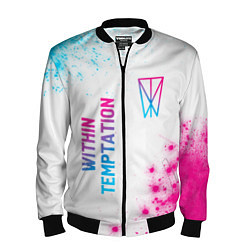 Мужской бомбер Within Temptation neon gradient style: надпись, си