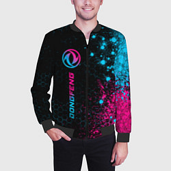 Бомбер мужской Dongfeng - neon gradient: по-вертикали, цвет: 3D-черный — фото 2