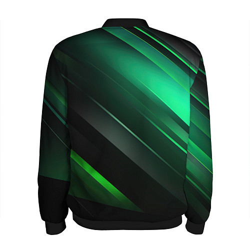 Мужской бомбер Black green abstract / 3D-Черный – фото 2