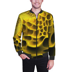 Бомбер мужской Yellow background, цвет: 3D-черный — фото 2