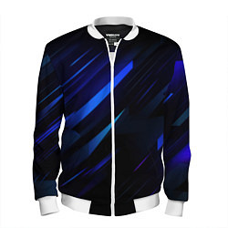 Бомбер мужской Blue black texture, цвет: 3D-белый