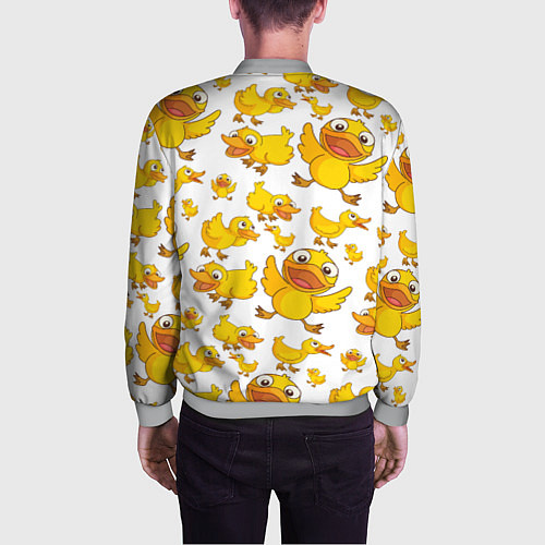 Мужской бомбер Yellow ducklings / 3D-Меланж – фото 4