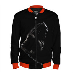 Бомбер мужской Хищник на черном фоне, цвет: 3D-красный