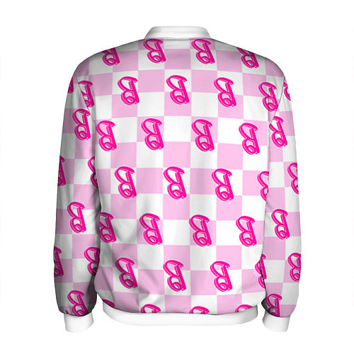 Мужской бомбер Розовая шашка и Барби / 3D-Белый – фото 2