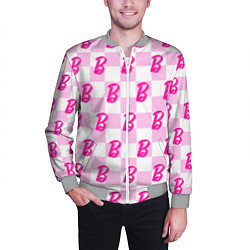 Бомбер мужской Розовая шашка и Барби, цвет: 3D-меланж — фото 2