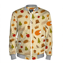 Бомбер мужской Паттерн - осень, цвет: 3D-меланж