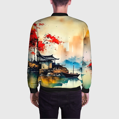 Мужской бомбер Краски природы / 3D-Черный – фото 4