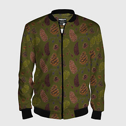 Бомбер мужской Шишки разные, цвет: 3D-черный