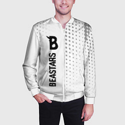 Бомбер мужской Beastars glitch на светлом фоне: по-вертикали, цвет: 3D-белый — фото 2