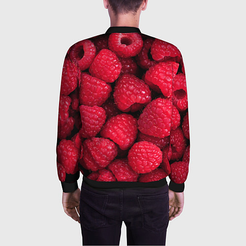 Мужской бомбер Малина - паттерн / 3D-Черный – фото 4