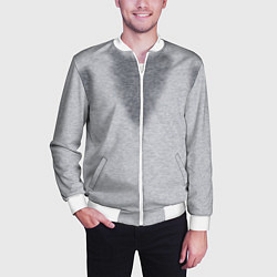 Бомбер мужской С пятнами пота, цвет: 3D-белый — фото 2