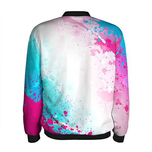 Мужской бомбер The Offspring neon gradient style: надпись, символ / 3D-Черный – фото 2