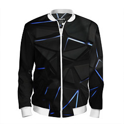 Бомбер мужской Black texture neon line, цвет: 3D-белый