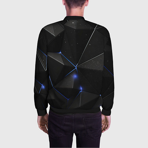 Мужской бомбер Black geometry texture / 3D-Черный – фото 4
