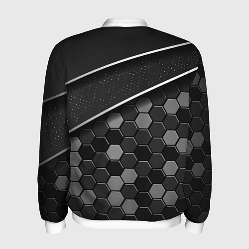 Мужской бомбер Infiniti - черный металл / 3D-Белый – фото 2
