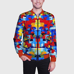 Бомбер мужской Colorful abstraction - vogue - paint, цвет: 3D-красный — фото 2