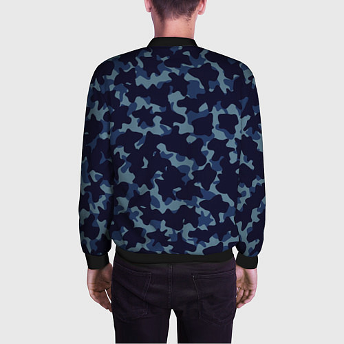 Мужской бомбер Камуфляж с нашивкой - Владимир / 3D-Черный – фото 4