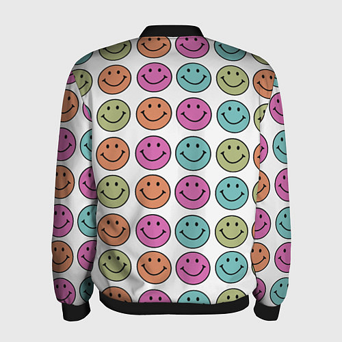 Мужской бомбер Smiley face / 3D-Черный – фото 2