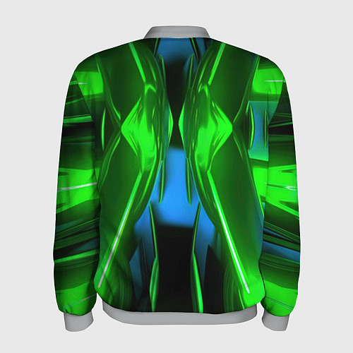 Мужской бомбер Зеленый калейдоскоп абстракция / 3D-Меланж – фото 2