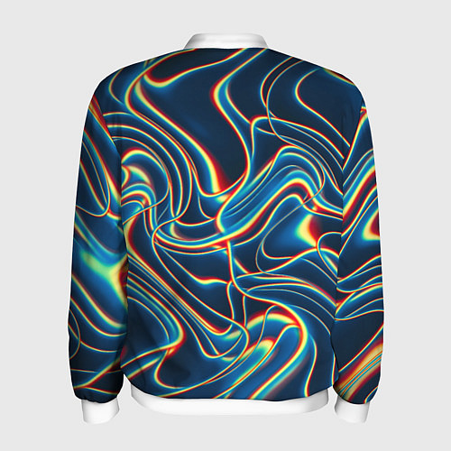 Мужской бомбер Abstract waves / 3D-Белый – фото 2