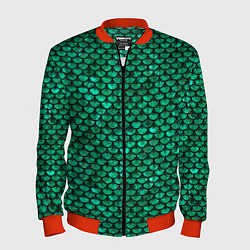 Бомбер мужской Кожа изумрудного дракона, цвет: 3D-красный