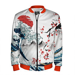 Мужской бомбер Хокусай большая волна в Канагаве - пародия укиё