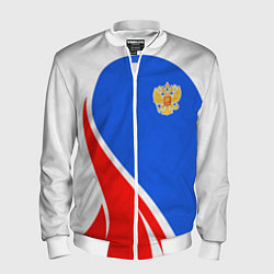 Бомбер мужской Герб РФ - white sport, цвет: 3D-белый