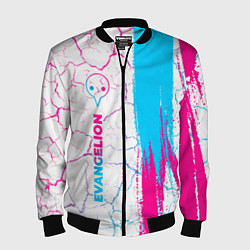 Бомбер мужской Evangelion neon gradient style: по-вертикали, цвет: 3D-черный