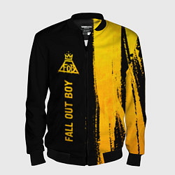 Бомбер мужской Fall Out Boy - gold gradient: по-вертикали, цвет: 3D-черный