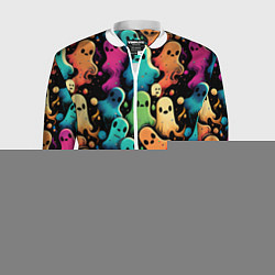 Мужской бомбер Паттерн с разноцветными приведениями