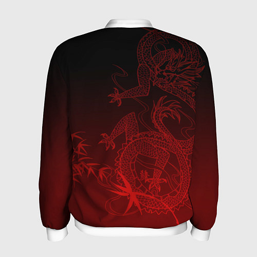Мужской бомбер Дракон в градиенте / 3D-Белый – фото 2