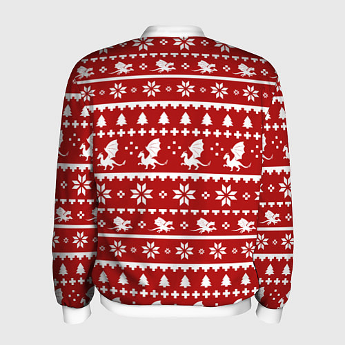 Мужской бомбер Dragon year pattern / 3D-Белый – фото 2
