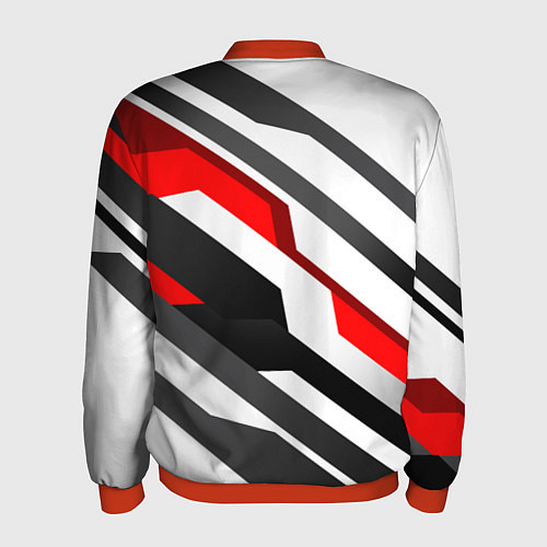 Мужской бомбер Honda - red and white / 3D-Красный – фото 2