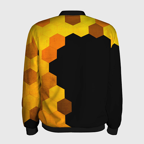 Мужской бомбер SsangYong - gold gradient: по-вертикали / 3D-Черный – фото 2