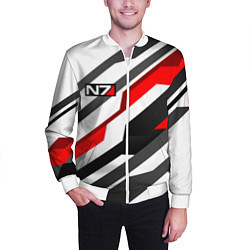 Бомбер мужской Mass effect - white uniform n7, цвет: 3D-белый — фото 2