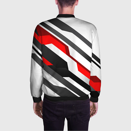Мужской бомбер Mass effect - white uniform n7 / 3D-Черный – фото 4