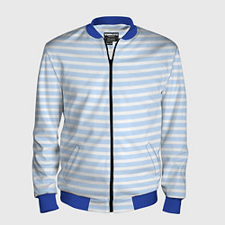 Бомбер мужской Полосатый морской стиль, цвет: 3D-синий