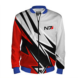 Бомбер мужской N7 mass effect - white and red, цвет: 3D-синий