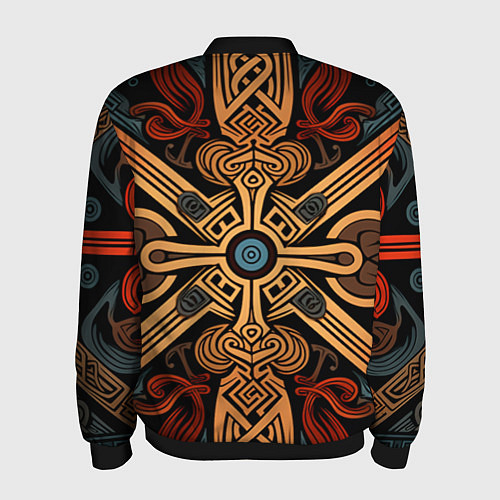Мужской бомбер Орнамент в скандинавском стиле / 3D-Черный – фото 2