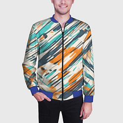 Бомбер мужской Абстракция разноцветная, цвет: 3D-синий — фото 2