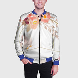 Бомбер мужской Make love - not war, цвет: 3D-синий — фото 2