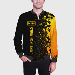 Бомбер мужской Nine Inch Nails - gold gradient по-вертикали, цвет: 3D-черный — фото 2