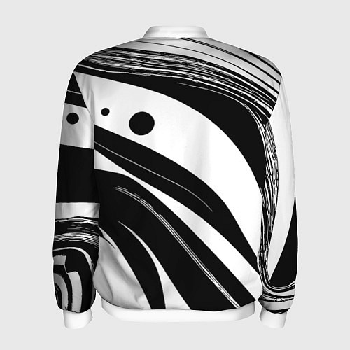 Мужской бомбер Abstract black and white composition / 3D-Белый – фото 2