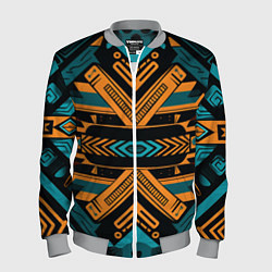 Мужской бомбер Геометрический узор в стиле ацтеков