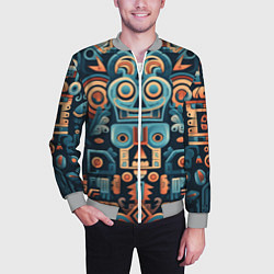 Бомбер мужской Симметричный абстрактный паттерн в ацтекском стиле, цвет: 3D-меланж — фото 2