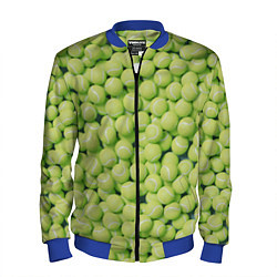 Бомбер мужской Много теннисных мячей, цвет: 3D-синий