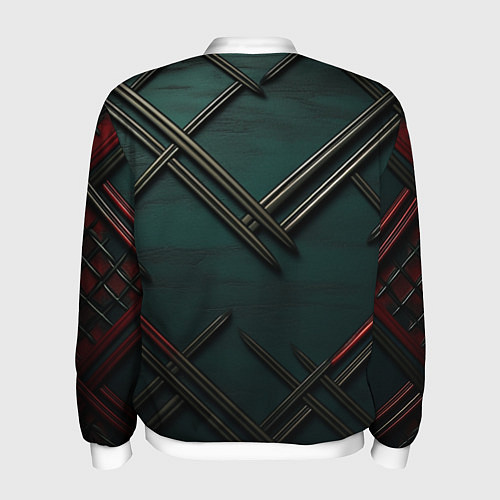 Мужской бомбер Диагональный узор в шотландском стиле / 3D-Белый – фото 2
