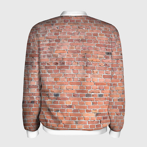 Мужской бомбер Кирпичная стена узор / 3D-Белый – фото 2